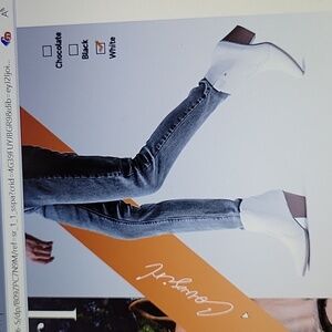 CentroPoint White PU Western Cowboy ankle boots pointed toe side zipper 7.5 NEW…